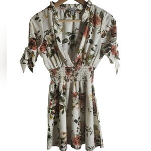 J for Justify White and Pink Floral Midi Dress